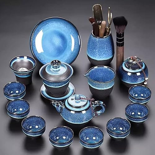 XaEjNzwDT teteras para te Tetera marroqui uego de Cafe Juego de té Jianzhan de transformación de Horno, Juego de té de Kung Fu de cerámica para el hogar(Color:G,Size:)