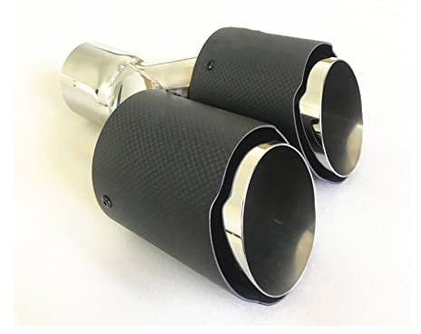 Auto Auspuffblende Auto Auspuffrohr Kohlefaser Styling Edelstahl Dual Universal Auto Schalldämpfer Zubehör Auto Auspuff Endrohr(60-101MM)