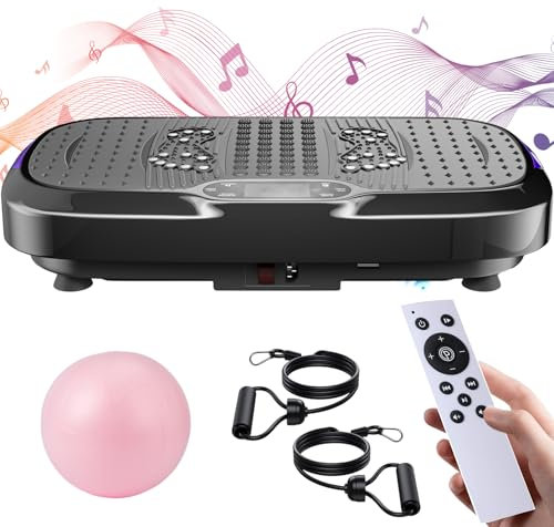 Piastra vibrante per esercizi di drenaggio linfatico, piastra vibrante per allenamento di tutto il corpo, capacità di 199,6 kg, attrezzatura per esercizi di fitness in palestra a casa, con palla da