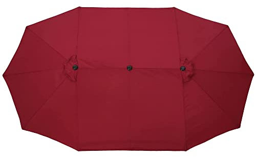 ASerZenith Parasol de patio, grand parasol de marché extérieur rectangulaire double face avec résistance à la décoloration, parasol d'extérieur