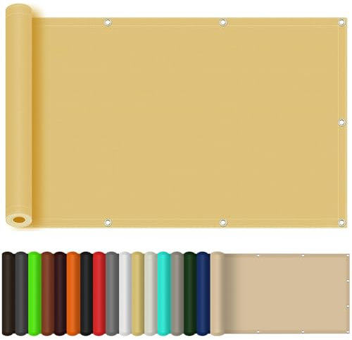 Sonnensegel Rechteckig 160 x 240 cm, Schattentuch O-Ring im Viele Größe Und Farben Schattiernetz, Markisenstoff Balkonverkleidung, für Garten Balkon, Creme Farben