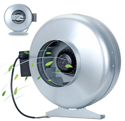 SNBGRYE Air Circular Duct Fan, Inline Channel Fan, Range Hood, Kitchen Range Hood Duct Fan, Air Volume: 750, 1050, 1380, 1568m³/H, For 160, 200, 250, 315mm Duct,160mm