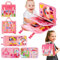 OSDUE Jouets Montessori Sac à Dos, Busy Board Héritière Jouet Montessori, Planche d'Activités Jouet Éducatif Sensoriel Préscolaire Cadeau pour Enfant Garçon Fille 2 3 4 Ans (Rose)