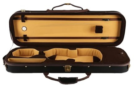 Geigenkasten 4/4-1/4Rechteckiger Violinenkoffer Leichtes Oxford-Gewebe Kompressionsbeständig Mit Hygrometer Verstellbarem Schultergurt(1/2)