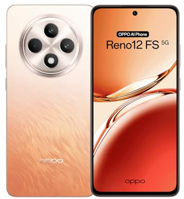 OPPO Reno12FS 5G - Smartphone Libre con IA, 24GB (12GB+12GB) 512GB, Pantalla 2.5D AMOLED 6.7, Cámara 50+8+32 MP, Android, IP64, Batería 5000mAh, Carga Rápida 45W - Amber Orange