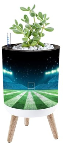 ODGNTEIVG Planter with Stand American Football Field Bright Stadium Lights Illumination 8.6 Self Watering Plant Pot with Legs Water Level Indicator & Water Inlet Lazy Flower Pot Indoor Modern Decor