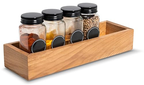 Creative Deco Scatola in Legno Portaoggetti | 28 x 9 x 5 Cm | Cassetta in Legno per Organizzazione | Legno di Faggio | Vassoio per Piccoli Oggetti, Costosi, Spezie, Oggetti di Valore