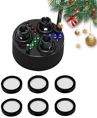 Mxmoonant 1500mL/H Pond Fogger with Colored LED, 3-head Ultrasonic Mist Maker with Buoy and 6 Spare Atomizer Discs, Outdoor Type for Water Fountain Rockery Pond Cauldron (Complete Set, UK plug)