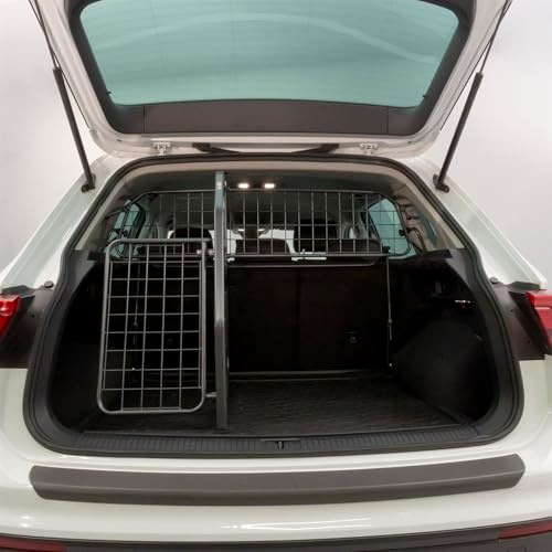 Travall Hundegitter Trenngitter & Heckgitter Set Für VW Tiguan (2016-2024) Fahrzeugspezifischer Hundeschutzgitter & Gepäckbarriere, Einfache Montage Hundetransport und Gepäckschutz 60/40 Teilung