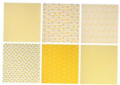 Tofficu 6 Stück Fruchttuch-Set leinenbettwaesche постельное белье Baumwollgewebe tischwäsche Stoffbündel Nähen Quilt -Baumwollstoff Quiltmaterial Patchwork-Steppstoff Baumwolle Yellow
