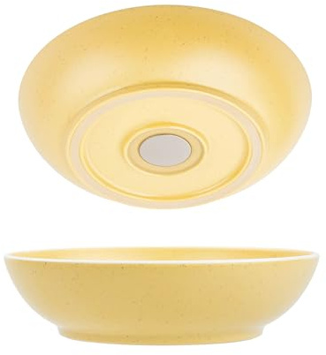 Silwy® - Set di 2 ciotole magnetiche per alimenti DOLOMIT giallo, diametro 20 cm, con anello anti-scivolo, per camper, campeggio e barca, infrangibili, leggere e senza rumori, made in Germany