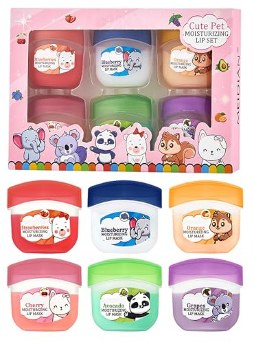 Lip Balm Set, 6 Packs Lips Moisturizer Lip Mask Overnight Lip Balm Multipack Lip Care For Cracked, Dry Lips, Lip Repair Clear Lip Gloss Plumping Lip Oil,Gift Set For Women Girls