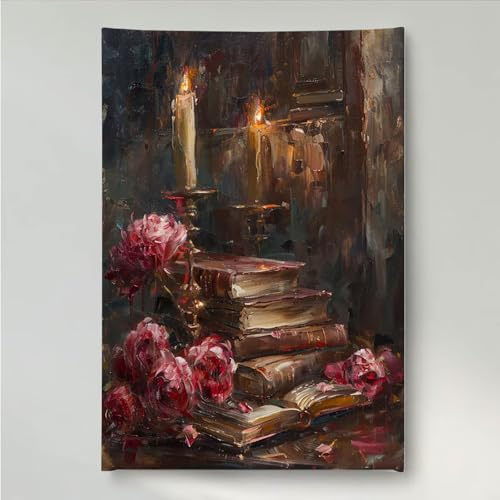 5D Diamond Painting Fiore, Candela Kit Pittura Diamante DIY, Diamond Painting Disegni con Perline da Attaccare, Diamantiny Strass Ricamo a Punto Croce Art, Decorazione per Casa70x95cm PjY6722 H-M