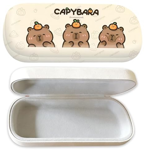 Capybara - Custodia per occhiali da sole, per donne, uomini, bambini, grande, con panno per la pulizia, custodia rigida sottile per occhiali per uso quotidiano, viaggi e attività all'aperto, graziosa