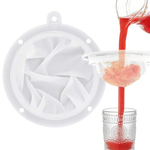 BOHUIMYI 300 Mesh Fine Funnel Strainer 13cm, Ultra-Fine Food Grade Nylon Filter Sieve, Heat Resistant Reusable Mesh Strainer for Frying Oil Juices Wine Jam Cooking Brewing Canning
