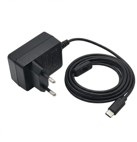 5V 3A Netzteil geeignet für USB-C-Schnittstelle mit Schalter - Kompatibel mit Pi 4B/3B+/3B/2, Hochleistungsnetzteil für Raspberry Pi 3/4 (1GB/2GB/4GB/8GB)