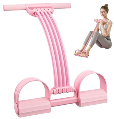 Cuerda de tensión multifunción, Bandas elásticas de Ejercicio de 8 Tubos, Resistencia con Mango y Pedal, Correa de Estiramiento de Cuerpo Completo Antideslizante para Abdomen/Cintura/Brazo/Pierna, ba
