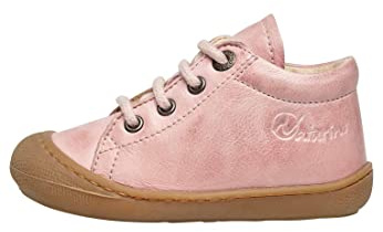 Naturino Cocoon-lära-gå-sko i nappläder, gammalrosa, Ljusrosa, 22 EU