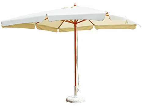 Gruppo Maruccia - Ombrellone 3x4 Metri Palo Centrale - Struttura in Legno -Telo Ecrà Idrorepellente - Per Bar e Giardino