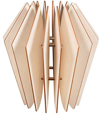 Rayher Bastelset Holz Lamellenlampe Kopenhagen, skandinavisches Design, aus Naturholz, FSC Mix Credit, 22x22x23,5cm, 20tlg, Box 1Set, Lampenschirm für Stehlampe oder Hängelampe, 62900505