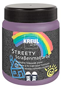 KREUL 43106 - Streety peinture de rue en violet ballon 200 ml, craie liquide lavable pour peindre au pinceau ou au rouleau, craie de rue liquide, lavable