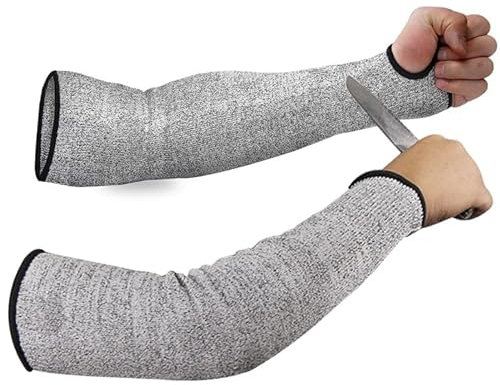 IXIGER Cut Resistant Sleeves - 45cm Arm Protection Sleeves Level 5 Protection, Resistant Anti Abrasion Safety Arm Guard for Garden Kitchen Yark Work 1 Pair (Gray)