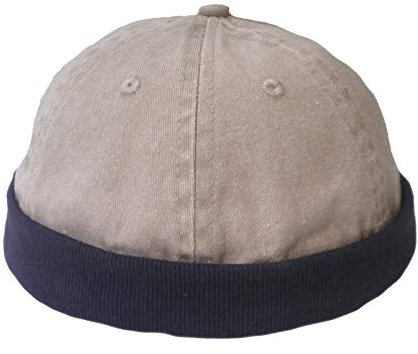 Herrenmützen Dockercap Dockermütze Farbauswahl Baumwollmütze Sommermütze (Beige/Blau)