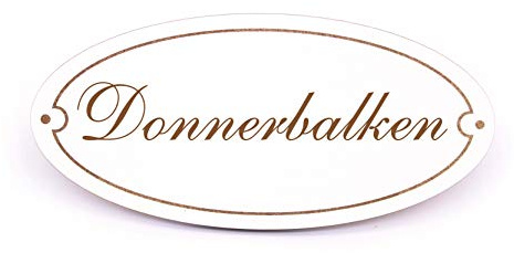Schild Türschild Oval - Donnerbalken - selbstklebend graviert Toilettenschild 15x7cm