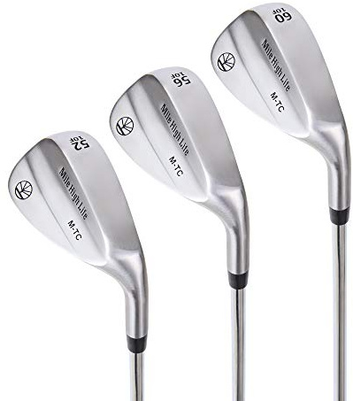 Mile High Life | Smidda wedgeklubbset | Golf Gap Wedge set för nybörjare | Beröm Wedge golfklubbor för män och kvinnor (set silver 52/56/60 grader)