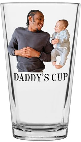 Personalised Printed 473ml Pint Beer Glass – Beer Gifts, Custom Gifts for Men, Customized Drinking Cup, Father’s Day Birthday Reunion, Funny Novelty Gift, Him Friend Brother Dad, Photo Picture Image