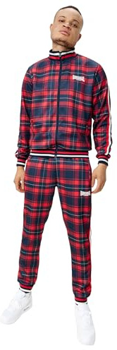 Lonsdale Herr Burmarsh träningsoverall, Röd/blå, XL
