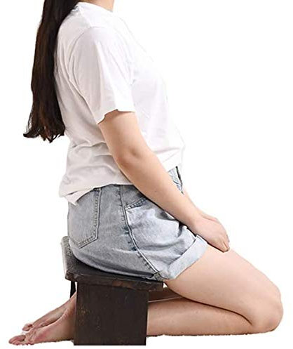 JYCCH Meditationshocker, Meditationsbank, tragbare Meditationsbank, Kniesitz aus Holz, Yoga-Bank, ergonomisch geformte Sitzerhöhung, rote geeignete kniende Meditationsbank für Mönch und