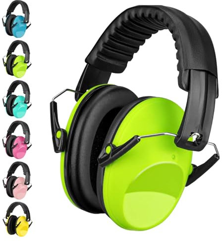 BraveKoi Cuffie Antirumore Bambini (1, Verde)