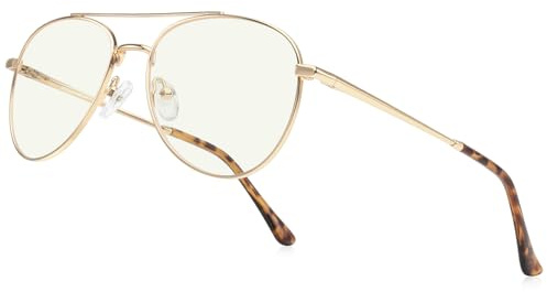 RB.Pilot Blue Light Aviator Reading Glasses for men Women Metal Frame Spring Temple