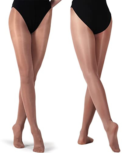 DANCEYOU leicht glänzende Strumpfhose Mädchen und Damen Tanzstrumpfhose Ballett Strümpfe für Kostüm, Aufführungen, Eislaufen und Täglich Dunkelbraun XLA