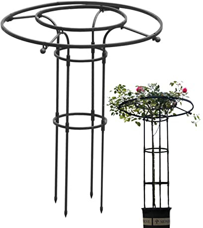 90cm Garten Rankhilfe Metall Ranksäule Für Kletterpflanzen Pflanzen Rankhilfe Blumen Rosen Kletterhilfe Wetterfest Garten Rankgitter Tomatenkäfig Pflanzenstütze Obelisk Für Pflanzen,Tomaten, Rosen