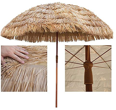Ombrellone da esterno, Ombrelloni in paglia artificiale per giardini/balconi/terrazze/corti, Ombrelloni in paglia artificiale hawaiana con meccanismo di inclinazione good