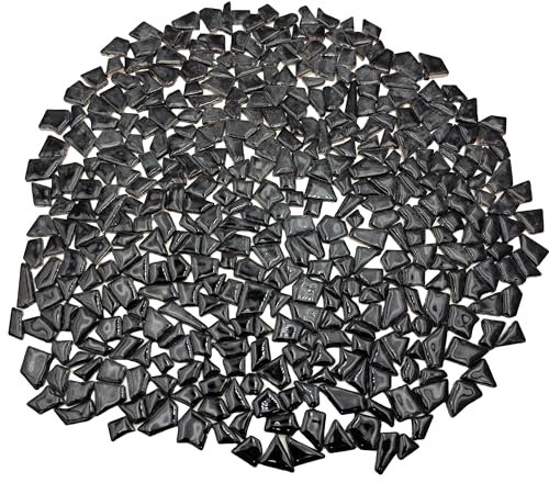 500 g unregelmäßige Keramik-Mosaikfliesen, 0,5 x 2 cm, kleine Mosaikstücke, Steine für DIY-Mosaikherstellung, Handwerk, Hobby, Kunst, Heimdekoration, Wanddekoration (schwarz)