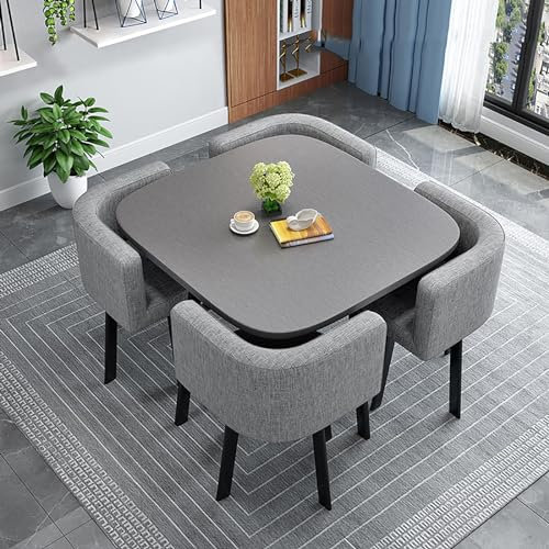 Esstisch Mit 4 Stühlen Set, Besprechungstisch Mit Stühlen, Rezeption Tisch Und Stuhl Kombination, Verhandlungstisch, Küchen-Esstisch-Set Für 4 Personen, Für Esszimmer, Café Und Kleine Räume (Color :