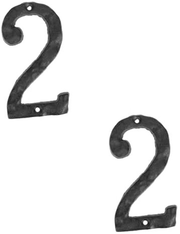 Kisangel 2 Stück Dekorative Hausnummernschilder Aus Gusseisen Zimmertornummern Für Den Innenbereich Linien Modernes Design