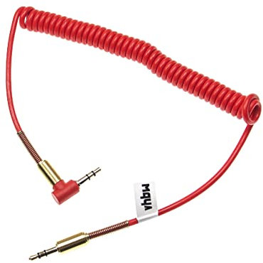 vhbw Adaptateur pour câble Audio stéréo Compatible avec Sony 1ADAC, MDR-10R Casque - 3,5mm vers Jack 3,5 mm, doré, Angle Droit, Or/Rouge