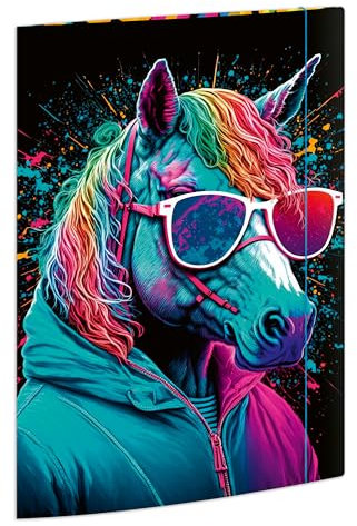 RNKVERLAG - Sammelmappe Neon in DIN A4, mit Gummizugverschluss und 3 Einschlagklappen, 1 Stück