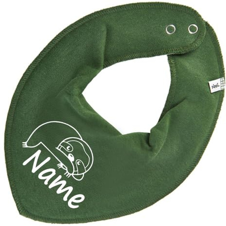 HALSTUCH Faultier mit Name oder Text personalisiert für Baby oder Kind aus Baumwolle in Einheitsgröße