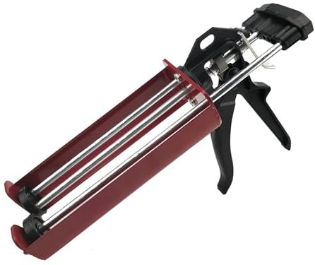 rongweiwang Pistolet à calfeutrer à Double Cartouche, poignée Confortable, avec Triple Tige, en Fer Durable, Pistolet à calfeutrage à Double Cartouche avec poignée Confortable