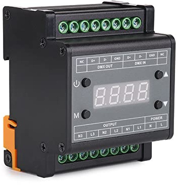 DMX LED Triac Dimmer Steuergerät, 3 Kanäle 220V Dimmbarer Transformator mit DMX Signal