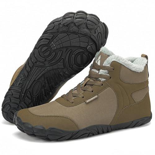 Mishansha Barefoot Botas Invierno Unisex-Adulto Talla 36-48 EU | Botas Nieve,Hombre,Mujer,Puntera Ancha,Cómodas,Cálidos,Antideslizantes,Senderismo