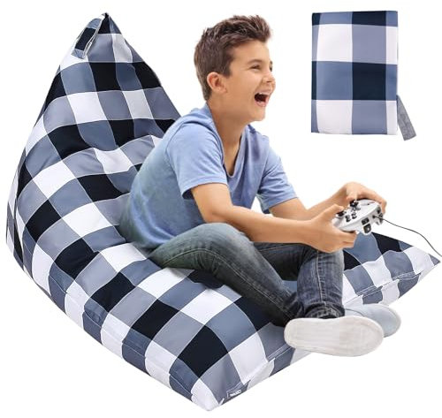 Copertura Pouf Porta Giocattoli Peluche, Fodera Pouf per Contenere Giochi di Peluche, Sacchi a Pelo, Poltrona per Bambini, Divanetto per Bambini