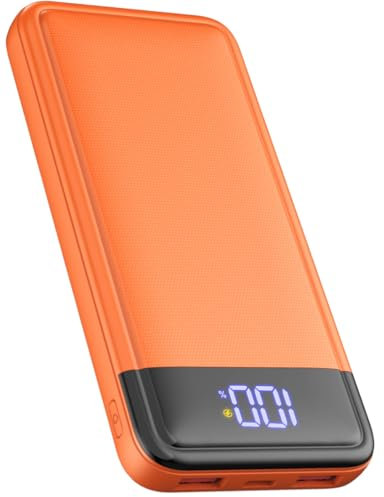 Batterie Externe 13800mAh, Slimmest 22.5W Power Bank, Batterie Portable USB C (Entrée/Sortie) PD3.0 QC4.0 Charge Rapide Chargeur Portable avec Affichage LCD Compatible iPhone Samsung etc(Orange).