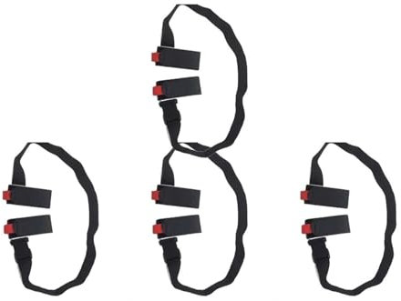 QIUYMGFG Ski Board Bag Nylon-Skitaschen, verstellbare Skistock-Schulter-Handträger-Lash-Griffgurte, Hakenschlaufe für Ski-Board Skitasche(4PCS)