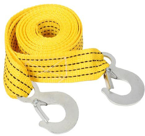 TOKIDNY Auto Abschleppseil Mit Robustem Nylon Gelb Doppelt Verstärkt Für Notfälle Sicherem Eisenhaken Für Effektives Ziehen Und Bergen